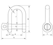 Green Pin Shackles BigMouth Technical Drawing